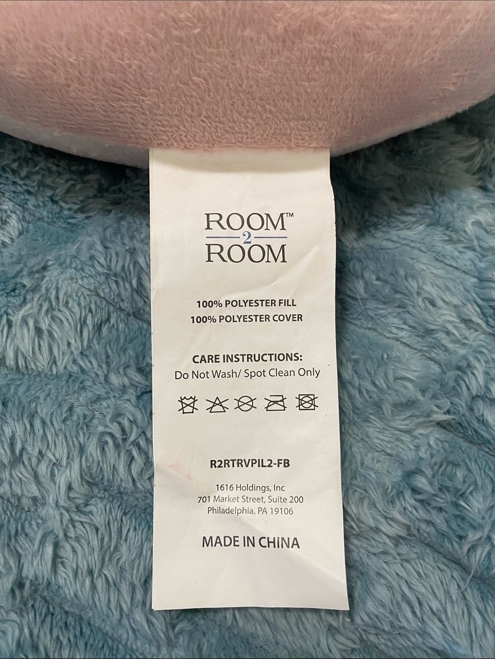 Room 2 Room Travel Pillow - Plush Light Pink Neck Support - Picture 3 of 4